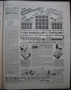 Febbraio 1937: "I Tre Porcellini" chiude e si fonde con "Topolino", spostando sulla nuova testata anche la serie di "Saturno"