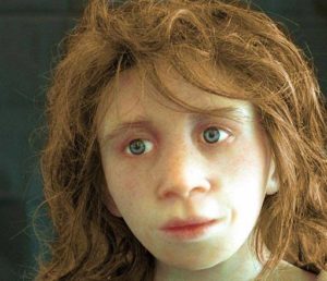 ricostruzione del volto di un bambino di neanderthal